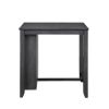 Hia 3 Piece Counter Table Set, Cushioned Seats, 2 Shelves, Smooth Gray