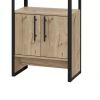 Isa 71 Inch Standing Bar Cabinet, 16 Cubbies, Natural Brown Wood Finish