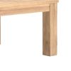 Syka 35 Inch Modern Coffee Table, Acacia Wood, Plank Top, Natural Brown