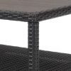 Coco 46 Inch Modern Patio Coffee Table with Shelf, Wicker Frame, Espresso