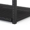 Coco 46 Inch Modern Patio Coffee Table with Shelf, Wicker Frame, Espresso