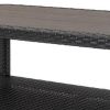 Coco 46 Inch Modern Patio Coffee Table with Shelf, Wicker Frame, Espresso