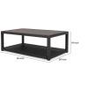 Coco 46 Inch Modern Patio Coffee Table with Shelf, Wicker Frame, Espresso
