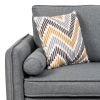 Ranon 70 Inch Sectional Chaise Sofa, Pillows, USB Ports, Side Pockets, Gray