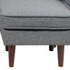 Ranon 70 Inch Sectional Chaise Sofa, Pillows, USB Ports, Side Pockets, Gray