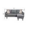 Ranon 70 Inch Sectional Chaise Sofa, Pillows, USB Ports, Side Pockets, Gray