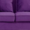 Zion 53 Inch Modern Loveseat, Button Tufted Purple Velvet, Nailhead Trim