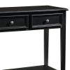 Billy 50 Inch Sofa Console Table, 3 Drawers and Plank Style Shelf, Black