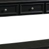 Billy 50 Inch Sofa Console Table, 3 Drawers and Plank Style Shelf, Black
