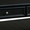 Billy 50 Inch Rectangular Coffee Table, 2 Drawers, Plank Style Shelf, Black