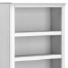 75 Inch Freestanding Bookcase, Adjustable Shelves, Whitewashed Finish