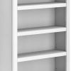 75 Inch Freestanding Bookcase, Adjustable Shelves, Whitewashed Finish