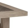 54 Inch Rustic Rectangular Coffee Table, Melamine Top, Brown Pine Frame