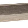 54 Inch Rustic Rectangular Coffee Table, Melamine Top, Brown Pine Frame