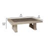54 Inch Rustic Rectangular Coffee Table, Melamine Top, Brown Pine Frame