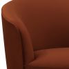 30 Inch Swivel Accent Chair, Padded Barrel Style, Burnished Orange Velvet