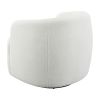 35 Inch Modern Swivel Accent Chair, Padded Seat, Round Barrel Back, White