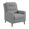 31 Inch Modern Manual Recliner Chair with Padded Button Tufted Back, Gray