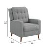 31 Inch Modern Manual Recliner Chair with Padded Button Tufted Back, Gray