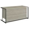 60 Inch 4 Drawer Rectangular Office Desk, Metal Sled Base, Whitewashed Gray