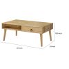 46 Inch Rectangular Coffee Table, Single Drawer, Open Shelf, Natural Brown