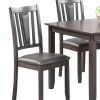Modern 5 Piece Dining Set with Table, 4 Chairs, Cushioned, Gray and Brown