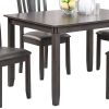 Modern 5 Piece Dining Set with Table, 4 Chairs, Cushioned, Gray and Brown