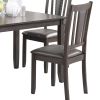 Modern 5 Piece Dining Set with Table, 4 Chairs, Cushioned, Gray and Brown