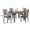 Modern 5 Piece Dining Set with Table, 4 Chairs, Cushioned, Gray and Brown