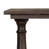 Aria 48 Inch Console Sofa Table, Plank Top, Turned Pedestal Base, Brown