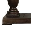 Aria 48 Inch Console Sofa Table, Plank Top, Turned Pedestal Base, Brown