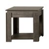 3 Piece Coffee Table and End Table Set with Raised Tops, Weathered Gray