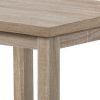 3 Piece Rectangular Coffee and Square End Table Set, Slatted, Gray Beige