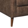 31 Inch Push Back Recliner, Tufted, Tapered Legs, Rich Brown Faux Leather