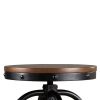 Zane 30 Inch Adjustable Swivel Barstool, Set of 2, Matte Black Metal Base