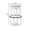 Zane 30 Inch Backless Swivel Barstool, Round White Seat, White Wood Frame