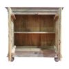 17 Inch Cabinet with 2 Doors and Filigree Cutout Front, Brown