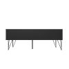 2 Removable Drawer Wooden Coffee Table With Hairpin Legs, Black and Brown
