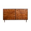 Jag 58 Inch Mango Wood Dresser, 6 Drawers, Sunburst Warm Brown
