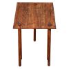 18 Inch Rectangular End Table with Pull Out Extension and Grain Details, Brown