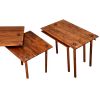 18 Inch Rectangular End Table with Pull Out Extension and Grain Details, Brown