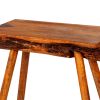 18 Inch Rectangular Mango Wood Accent Side Table with Live Edge Log Top, Warm Brown