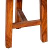 18 Inch Hexagon Acacia Wood Side Table with Live Edge Top, Warm Brown