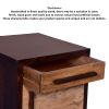 18.5 Inch Single Modern Contemporary Style Mango Wood Nightstand Side Table with 1 Drawer and Door, Cafe and Natural Brown