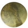 16 Inch Classic Vintage Round 3 Legs Decorative Aluminum Side End Table, Djembe Drum Shape, Antique Brass