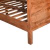 Bree Modern Rustic King Size Platform Bed, Brown Acacia Wood Frame, Black Metal Angled Legs