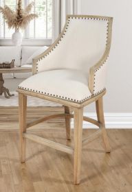Farmhouse Barrel Counter Stool (Color: Light Brown)