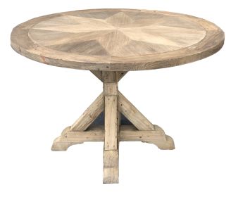 Farmhouse Diamond 48'' Rd Dining Table (Color: Light Brown)