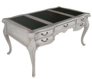Mystique Gray Large Mahogany Writing Desk (Color: Mystique Gray)