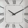 Wood & Mirror Square Analog Wall Clock, White